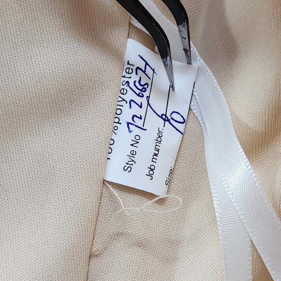 Formal Dress Jacket Set Size 10 Champagne Gold Beaded Lace Chiffon Sheath Party - Picture 9 of 14